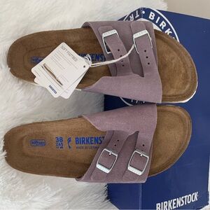 Birkenstock Lavender Suede Sandals